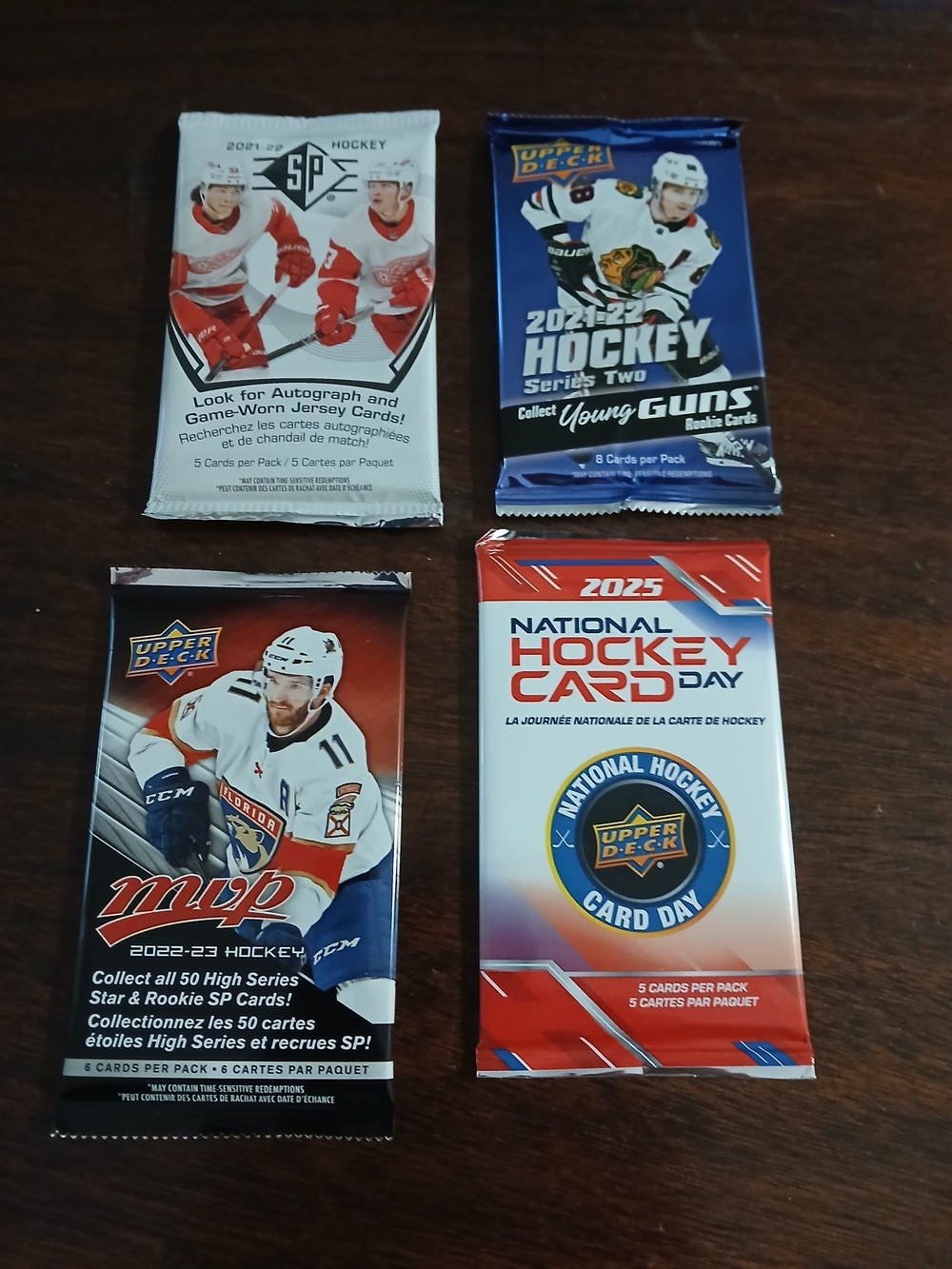 Upper Deck Hockey Trading Card Packs - Red, Blue, White